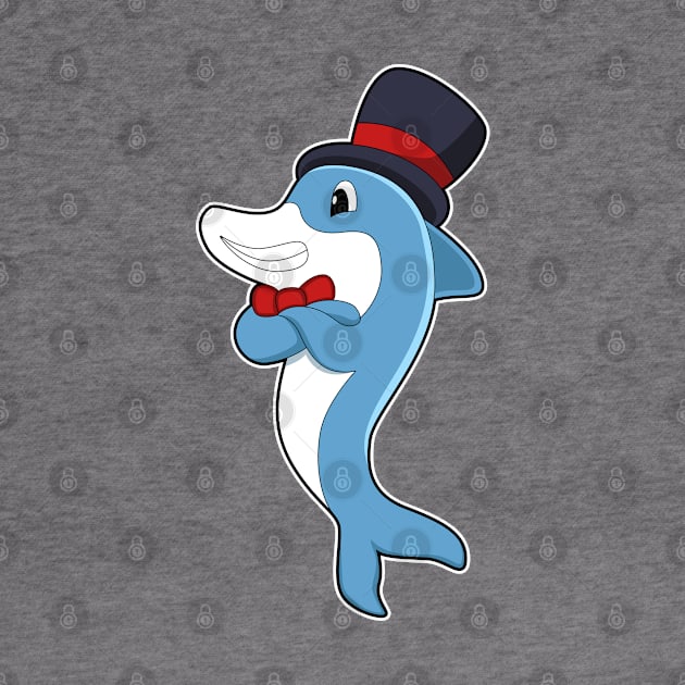 Dolphin as Gentleman with Hat by Markus Schnabel